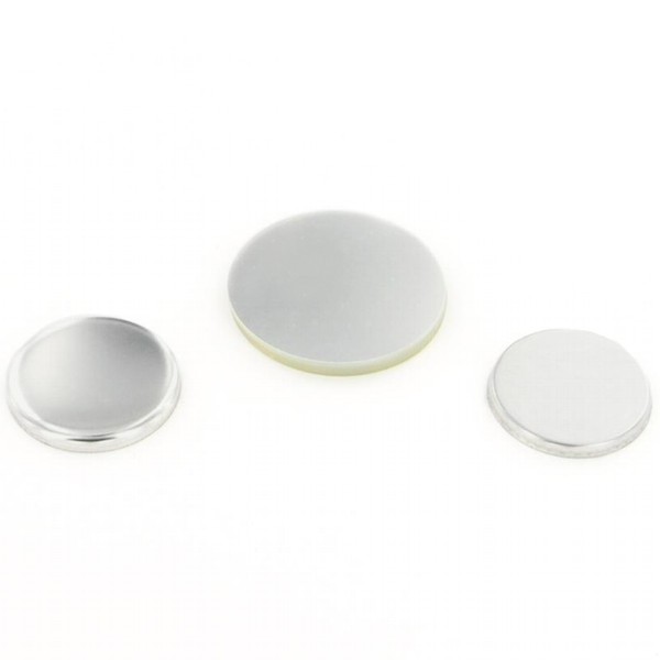 1-1/4" Round Flat Metal Button Complete Set