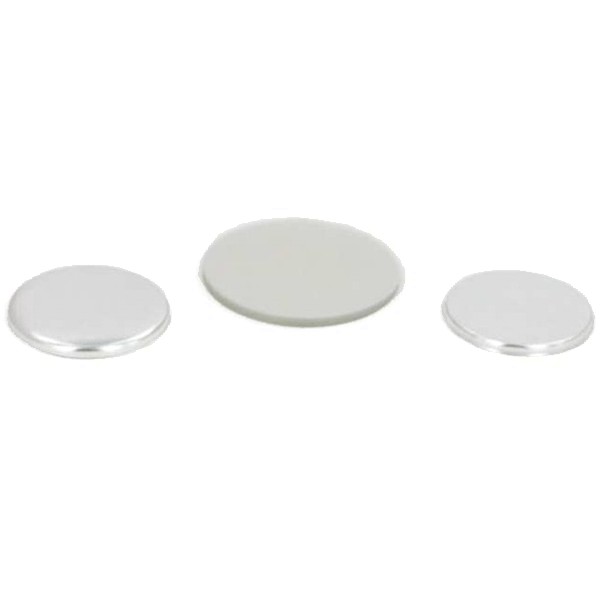 1-1/2" Round Flat Metal Button Complete Set