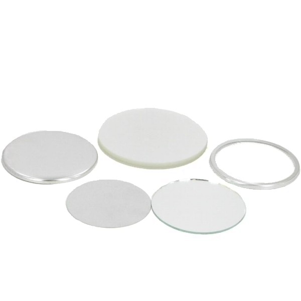 2-1/4" Round Mirror Button Complete Set